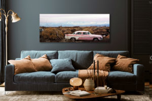 photo: large wall art for family rooms - our print, "The Good Car" is shown here.